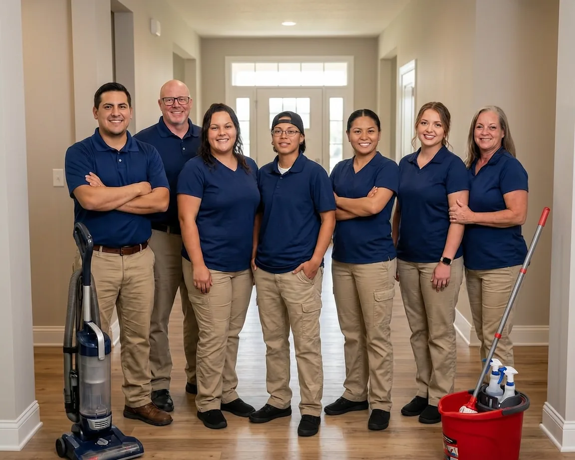 The All That Cleaning crew in a freshly cleaned Jacksonville home